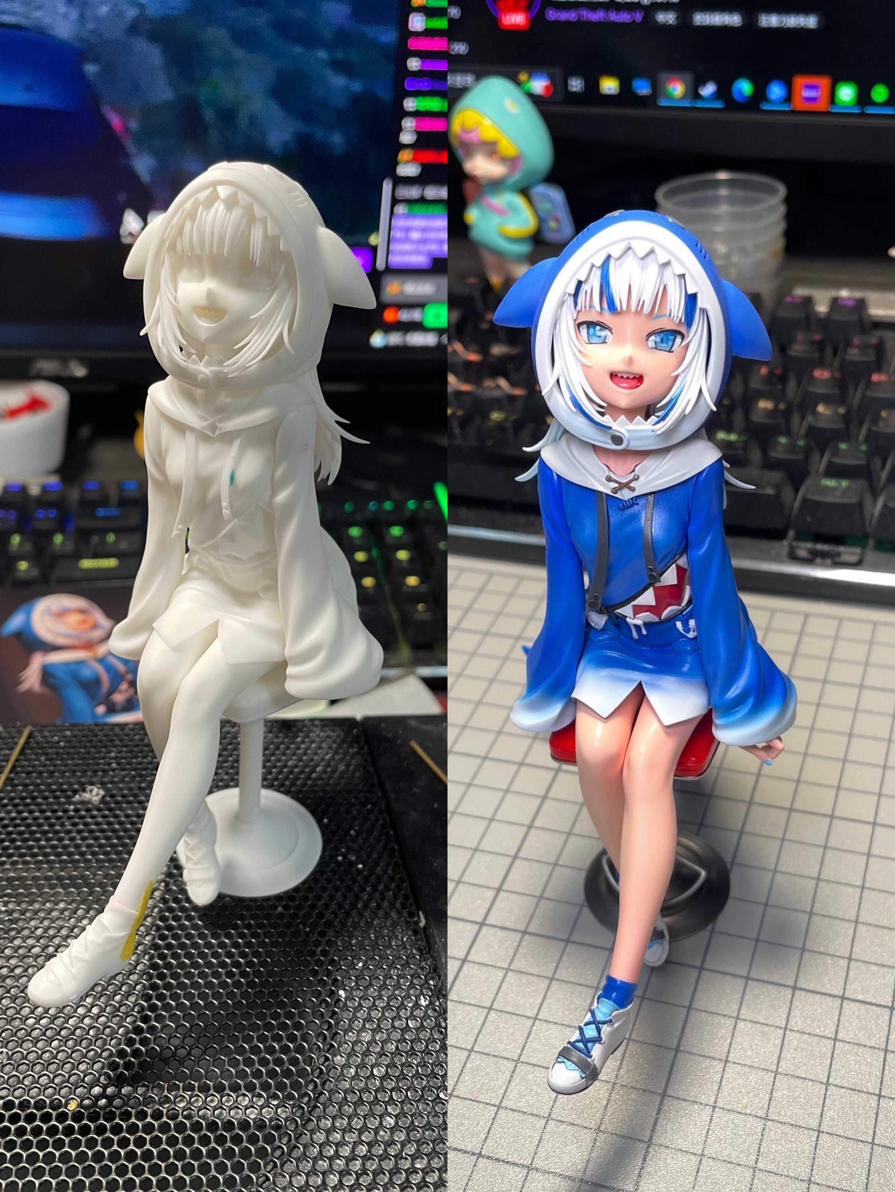 Hololive 1/7 Gura 鲨鲨 GK 涂装完成品分享